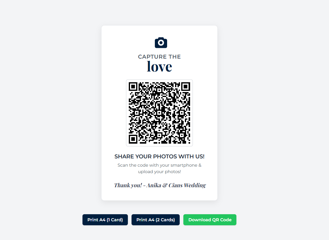 The Wedding Camera - QR Code